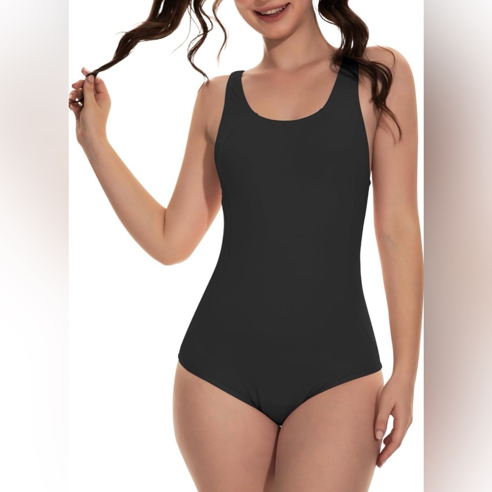 Beautikini Period Swimsuit One Piece Racerback Black Small NWT